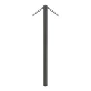Potelet Carrefour Ø 60 mm à chaines 2 anneaux - zinc gris Procity