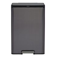 Poubelle 2 flux en acier inoxydable avec pedale 38L charbon