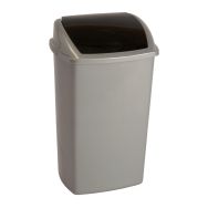 Poubelle 50L gris/noir