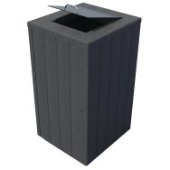 Poubelle Equilibre couvercle trappe plastique recyclé - Espace Urbain