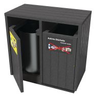 Poubelle Equilibre double tri sac plastique recyclé - Espace Urbain