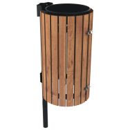 Poubelle JARDIZ fermeture sauterelle lames bois/métal - Buton Design