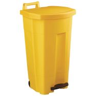 Poubelle Mobile à pédale - 90L - Boogy Jaune / Jaune