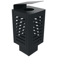 Poubelle ORBI 60 L métal ajouré pare pluie - Buton Design