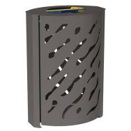 Poubelle Venise tri sélectif 2 x 60 L avec écrase cigarette - gris procity