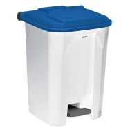 Poubelle à pédale Utilo 50 L Blanc/Bleu