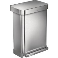 Poubelle avec Liner Pocket 55L, Simpele Human argent