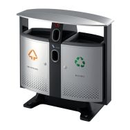 Poubelle d'extérieur Design  piles et tri sélectif - 2 X 39 L