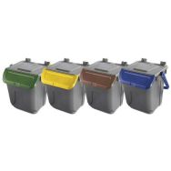 Poubelle de recyclage plastique jaune 25L - Mobil Plastic
