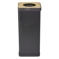 Poubelle de tri pour plastique 50L Metal Noir Jaune
