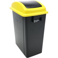 Poubelle en plastique 70% recyclé couvercle jaune - Manutan Expert
