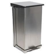 Poubelle industrielle à pédale Manutan - 90L - Inox 304