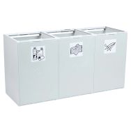 Poubelle plastique modulaire de trois éléments 60L