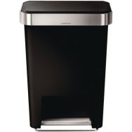 Poubelle rectangulaire 45L, Simpele Human Couleur: noir
