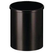 Poubelle ronde en métal 30 L Noir
