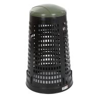 Poubelle ronde en plastique perforé Ruff 110L noir vert