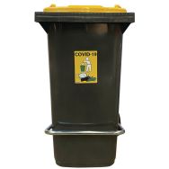Poubelle sanitaire mobile ouverture à pédale 80L