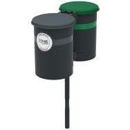 Poubelle tri CERKY 2 x 60 L métal - Buton Design