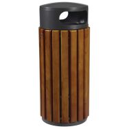 Poubelle urbaine Rosa 60 l gris manganèse - bois/métal-Manutan Expert