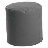 Pouf Cilindro souple Ø50 cm tissu simili cuir gris foncé