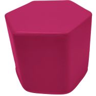 Pouf Diabolo exagonal haut. 40 cm enduit PVC fushia