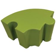 Pouf Diabolo puzzle angle à gauche enduit PVC anis