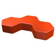 Pouf Honey courbe H 20cm L/P 120 x 47,5 cm
