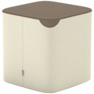 Pouf Ilun carré enduit PVC Ginko non feu - Sokoa