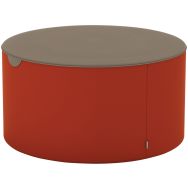Pouf Ilun rond enduit PVC Ginko non feu - Sokoa