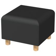 Pouf Izari pied bois enduit PVC M1 Noir