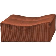 Pouf Loto velours Poso lisse et cotelé - rouille