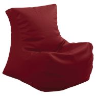 Pouf Miss souple tissu simili cuir bordeaux