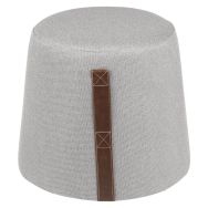 Pouf conique Martin tissu gris avec poignée latérale