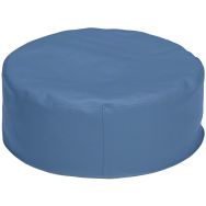 Pouf galette billes Diabolo enduit PVC Pétrole