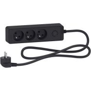 Rallonge 1,5m multiprises 3 prises 2P+T anthracite
