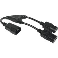 Rallonge électrique en ''Y'' 1 x C14 / 2 x C13 - 0,3 m