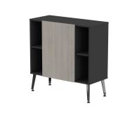 Range. bas Teni pieds métal lg.100 cm ht.101 cm 1 porte 4 niches - MBA