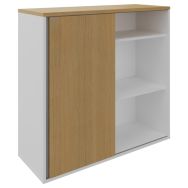 Rangement avec porte coulissante à serrure