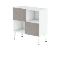 Rangement bas Teni pied métal lg.120 cm ht. 101 cm portes damier - MBA
