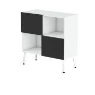 Rangement bas Teni pied métal lg.80 cm ht. 101 cm portes damier - MBA