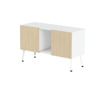 Rangement bas Teni pieds métal lg.120 cm ht.74 cm 2 portes niche - MBA