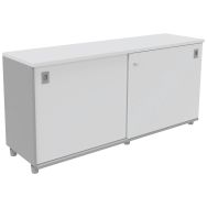 Rangement bas portes coulissantes Dalia blanc/gris