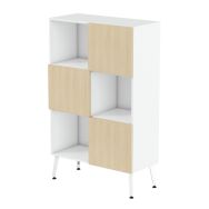 Rangement haut Teni pied métal lg.100 cm ht. 160 cm portes damier-MBA