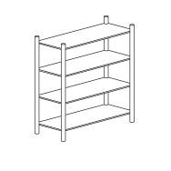 Rayonnage 4 niveaux réglables profondeur 700 mm- R4N2070/1