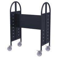Rayonnage Dioné double face initial 1,55m ss tablettes,avec roulettes,anthracite