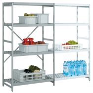 Rayonnage alimentaire aluminium Norme 12 - Tablette polystyrol - Hupfer