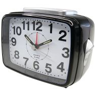 Réveil à quartz silencieux lumière + bip crescendo noir
