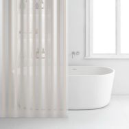 Rideau de douche en Peva - 180x200 cm - Blanc/Beige