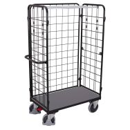 Roll conteneur avec base bois - 3 cotés - Capacité 500 kg
