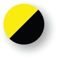 Rond adhésif de marquage au sol LeanStripe - Noir/Jaune - Ergomat